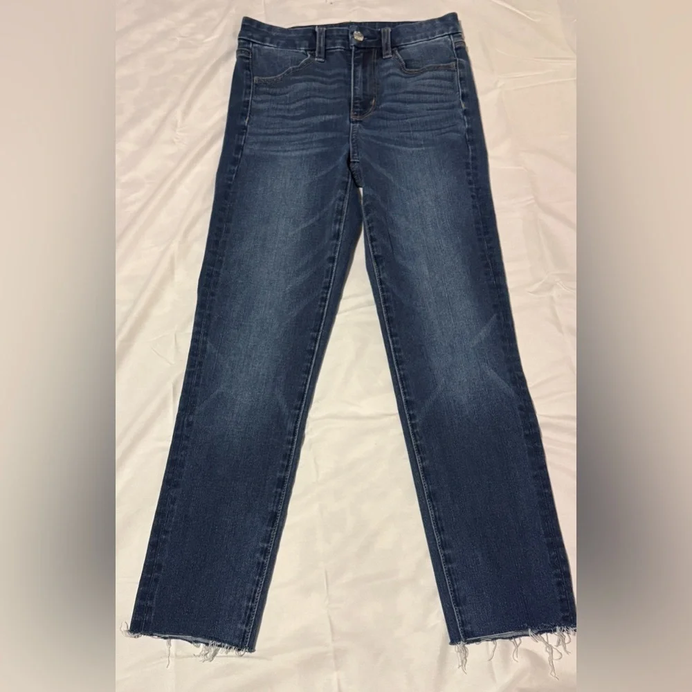 American Eagle Raw Hem Curvy Super Hi-Rise Jegging Next Level Stretch Size 2 EUC